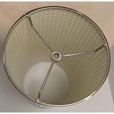 15x8 Grid Mesh Perforated Metal Lamp Shade Brushed Steel Cylinder Modern George Kovacs MCM