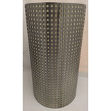 15x8 Grid Mesh Perforated Metal Lamp Shade Brushed Steel Cylinder Modern George Kovacs MCM