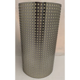 15x8 Grid Mesh Perforated Metal Lamp Shade Brushed Steel Cylinder Modern George Kovacs MCM
