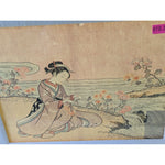 Framed Woodblock Print "A Girl As Kiku-Jido" By Suzuki Harunobu National Museum The
