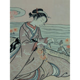 Framed Woodblock Print "A Girl As Kiku-Jido" By Suzuki Harunobu National Museum The