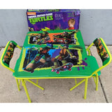 TMNT Nickelodeon Teenage Mutant Ninja Turtles Kids Child Table 2 Chair Set Vinyl Metal 2014  Elementary