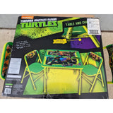 TMNT Nickelodeon Teenage Mutant Ninja Turtles Kids Child Table 2 Chair Set Vinyl Metal 2014  Elementary