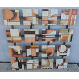 37" Modern Abstract Geometric Wall Art Hanging Hand-Painted Metal Sculpture