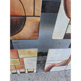 37" Modern Abstract Geometric Wall Art Hanging Hand-Painted Metal Sculpture