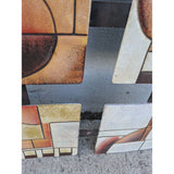 37" Modern Abstract Geometric Wall Art Hanging Hand-Painted Metal Sculpture