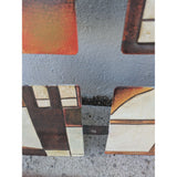 37" Modern Abstract Geometric Wall Art Hanging Hand-Painted Metal Sculpture