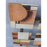 37" Modern Abstract Geometric Wall Art Hanging Hand-Painted Metal Sculpture
