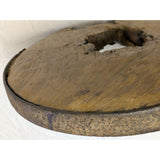MAKE OFFER 1800s 15" Cart Wooden Wagon Wheel Hub Iron-Wrapped Rustic Primitive Decor