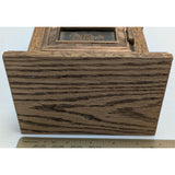 6" Flying Eagle 366 Post Office Box PO Door Piggy Bank Wooden Oak Brass Vintage Coin 1906