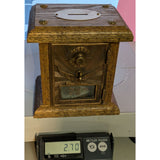 6" Flying Eagle 366 Post Office Box PO Door Piggy Bank Wooden Oak Brass Vintage Coin 1906