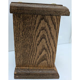 6" Flying Eagle 366 Post Office Box PO Door Piggy Bank Wooden Oak Brass Vintage Coin 1906