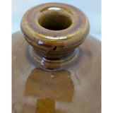 12x6" Stamped "N" Gallon Cylinder Navy Naval Rum Stoneware Jug Crock Brown Cream Glazed Pottery