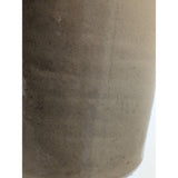 12x6" Stamped "N" Gallon Cylinder Navy Naval Rum Stoneware Jug Crock Brown Cream Glazed Pottery