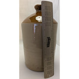 12x6" Stamped "N" Gallon Cylinder Navy Naval Rum Stoneware Jug Crock Brown Cream Glazed Pottery