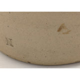12x6" Stamped "N" Gallon Cylinder Navy Naval Rum Stoneware Jug Crock Brown Cream Glazed Pottery