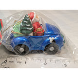 AS-IS Santas World Kurt S Adler Blue VW Bug Santa Driving Car Christmas Ornament Plastic Volkswagen Beetle