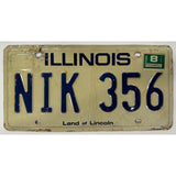 NIK 356 Illinois License Plate NIKE 356 Porsche Land of Lincoln