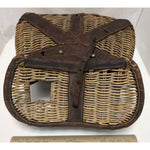 AS-IS Creel Fishing Wicker Basket Weave Split Willow Vintage Authentic Decor