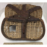 AS-IS Creel Fishing Wicker Basket Weave Split Willow Vintage Authentic Decor