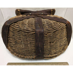 AS-IS Creel Fishing Wicker Basket Weave Split Willow Vintage Authentic Decor