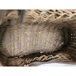 AS-IS Creel Fishing Wicker Basket Weave Split Willow Vintage Authentic Decor