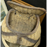 AS-IS Creel Fishing Wicker Basket Weave Split Willow Vintage Authentic Decor