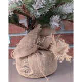 3 Foot RAZ Imports Frosted Christmas Tree Mini Flocked Burlap Bag 2021 Pine Artificial