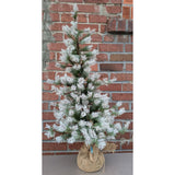 3 Foot RAZ Imports Frosted Christmas Tree Mini Flocked Burlap Bag 2021 Pine Artificial