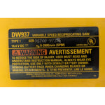14.4V DeWALT DW937 Cordless Reciprocating Saw Variable Speed Reciprocating Bare Tool Only De WALT