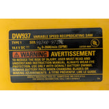14.4V DeWALT DW937 Cordless Reciprocating Saw Variable Speed Reciprocating Bare Tool Only De WALT