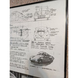 30x24 Type 64 Porsche 1939 Ronald Ron Grosjean 2006 Sketch Print Automobile Blueprint History