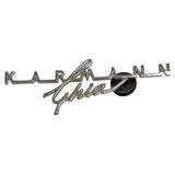 AS-IS 3.75" VW Karmann Ghia Chrome Dash Emblem Dashboard Badge Volkswagen Script