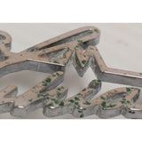 AS-IS 3.75" VW Karmann Ghia Chrome Dash Emblem Dashboard Badge Volkswagen Script