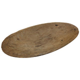 18" Antique Primitive Large Trencher Oval Dough Bowl Wooden Rustic Farmhouse Hand Carved Wood Decor