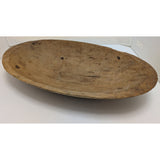 18" Antique Primitive Large Trencher Oval Dough Bowl Wooden Rustic Farmhouse Hand Carved Wood Decor