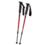 York Nordic Adjustable Walking Poles Pair Black Foam Handles Red Aluminum Shaft