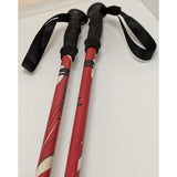 York Nordic Adjustable Walking Poles Pair Black Foam Handles Red Aluminum Shaft