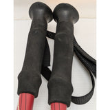 York Nordic Adjustable Walking Poles Pair Black Foam Handles Red Aluminum Shaft