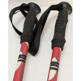 York Nordic Adjustable Walking Poles Pair Black Foam Handles Red Aluminum Shaft