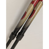 York Nordic Adjustable Walking Poles Pair Black Foam Handles Red Aluminum Shaft
