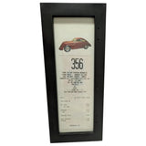 Fan Made Custom Porsche 356 McDonald’s Receipt Framed  Art Red Classic Car