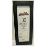 Fan Made Custom Porsche 356 McDonald’s Receipt Framed  Art Red Classic Car