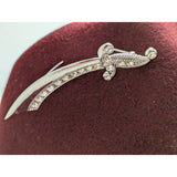 7 3/8 Wahabi Shriners Fez Hat Burgundy Gemsco Wool ORA Rhinestone Sword Pin USA