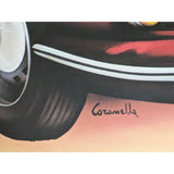 25x39 Porsche 356 Internazionale Meeting Poster 1985 Riccione Italy Auto Framed Print 356B 356C