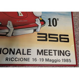 25x39 Porsche 356 Internazionale Meeting Poster 1985 Riccione Italy Auto Framed Print 356B 356C