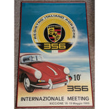 25x39 Porsche 356 Internazionale Meeting Poster 1985 Riccione Italy Auto Framed Print 356B 356C