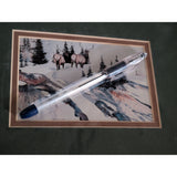 Small Dave Bartholet 2 Bull Elk Winter Snow Landscape Print Matted Paper Art 1985 Yellowstone