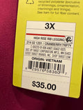 All in Motion High Rise Rib Leggings - Size 3X - Cranberry