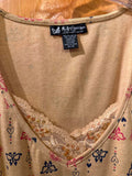 26/28 Butterfly Pattern V-Neck Top Y2K